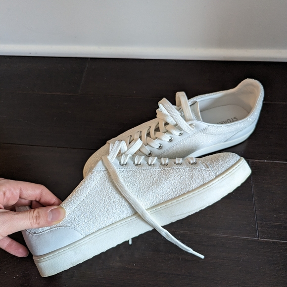 Stuart Weitzman white glitter sneakers - Picture 6 of 7